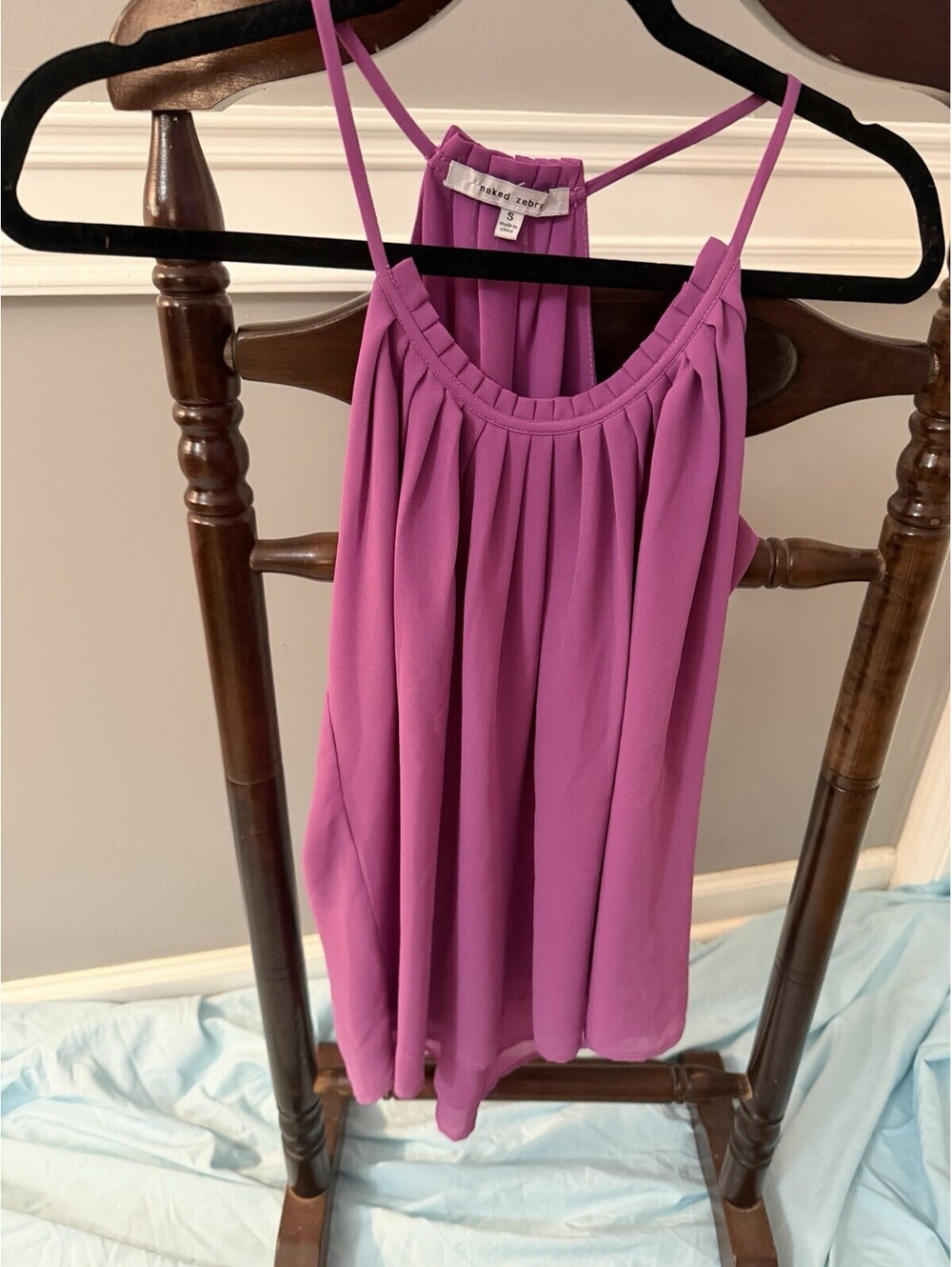 Naked Zebra Tank Spaghetti Strap Overlap Purple Size S